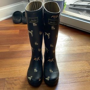 Joules Tall Dog Print Wellies